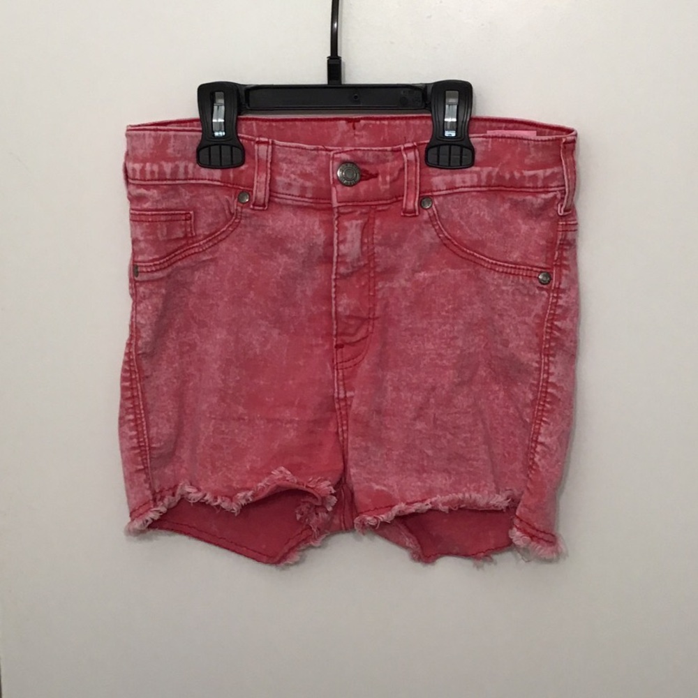 Dr Denim Jeansmakers red washed jean shorts
